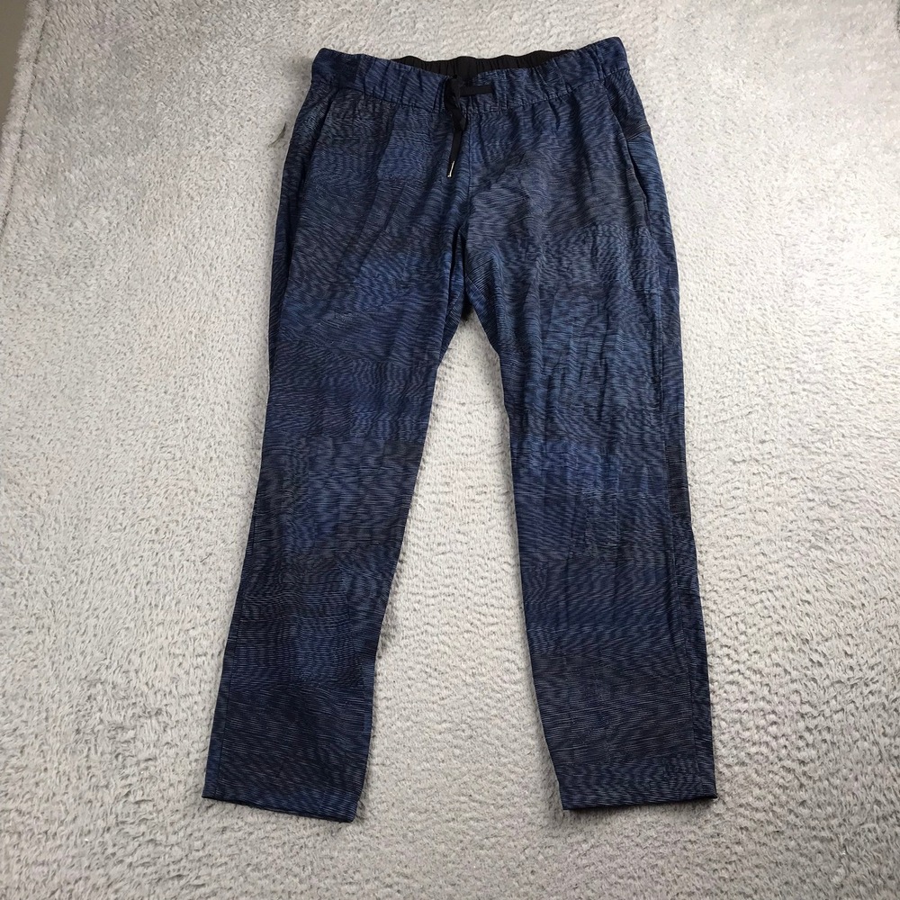 Lululemon On The Fly Pants Women 10 Flux Battleship Blue Drawstring Joggers